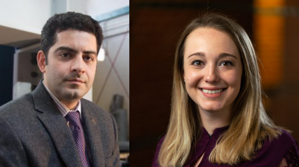 Professional headshots of Professors Alexandra Hain and Arash Zaghi